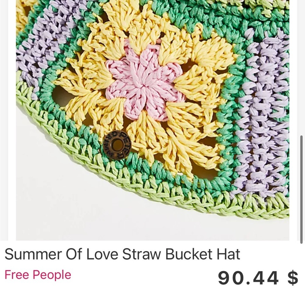 Free People X Peter Grimm Summer of love Colorful Crochet Sun Hat - Picture 2 of 7